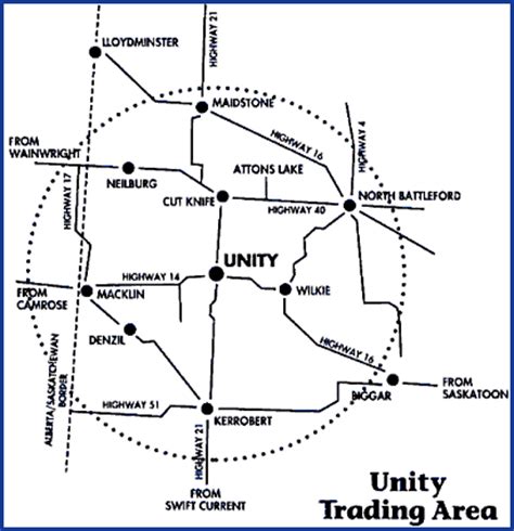 Image result for Unity Saskatchewan Map
