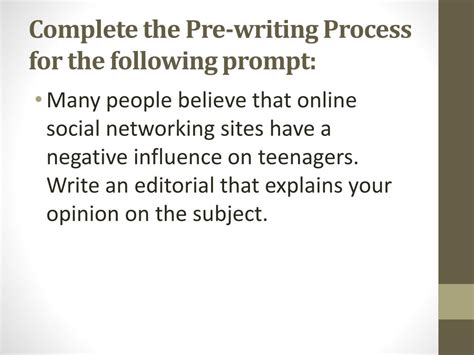 Pre Writing Process に対する画像結果