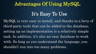 Image result for Advantages of Using MySQL