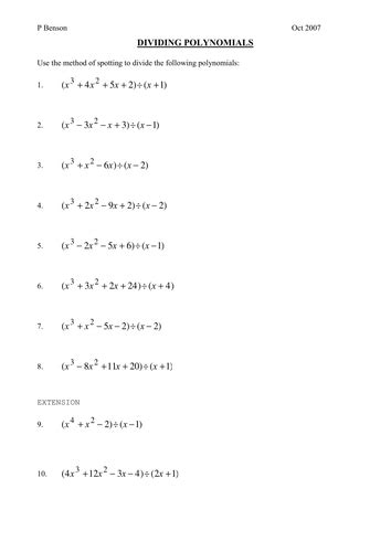 Image result for Divide Polynomials Worksheet