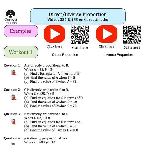 Image result for Direct Proportion Worksheet GCSE