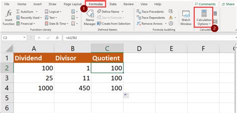 Image result for Excel Formula without Function for Division