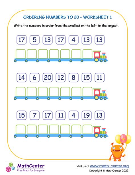 Image result for Ordering Numbers First Grade