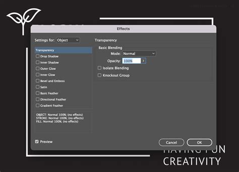 Image result for Effects Panel InDesign