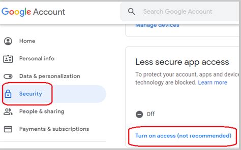 Image result for Turn Off Less Secure Apps