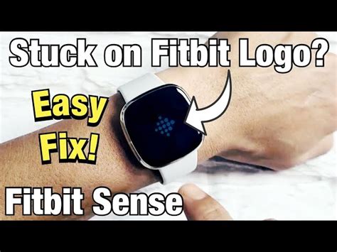 Toradh íomhá ar Fitbit Sense Stuck On Logo