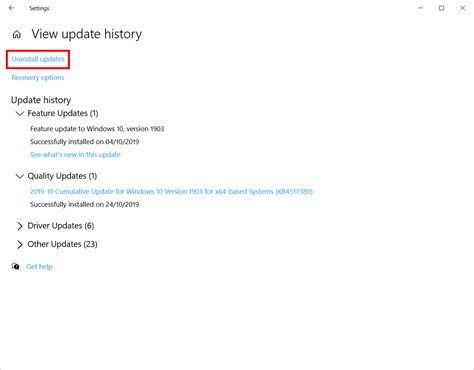 Image result for Delete Updates Windows 1.0