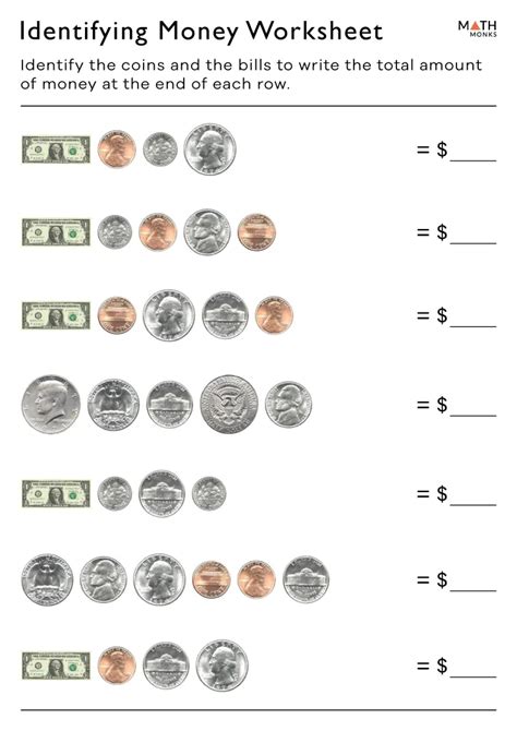Identifying Money Worksheets Printable に対する画像結果