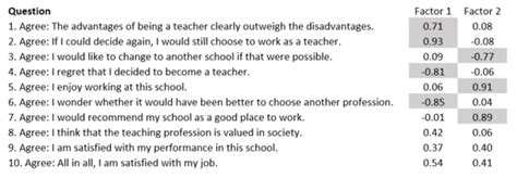 Image result for Factor Analysis Questionnaire Example