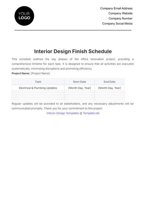 Interior Design Project Timeline Template Creative に対する画像結果