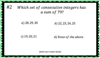 تصویر کا نتیجہ برائے Consecutive Integer Word Problems