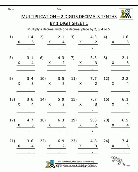 Image result for Math Print Sheets Free 5th Grade