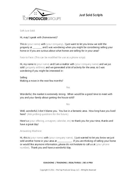 Image result for Sold Script