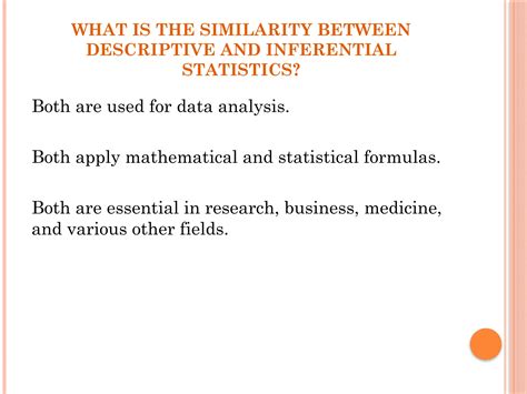 Image result for Descriptive Statistics and Inferential Similarity