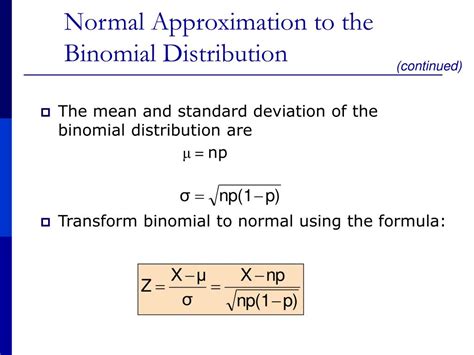Image result for Formula for Variance in Binomial to Normal Approximation