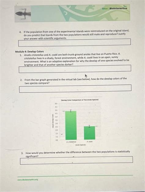 Image result for BioInteractive Lizard Evolution Answer Key