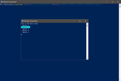 PowerShell Menu Examples に対する画像結果