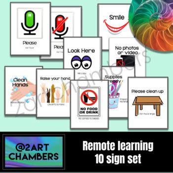 Toradh íomhá ar Remote Learning Signs Printable