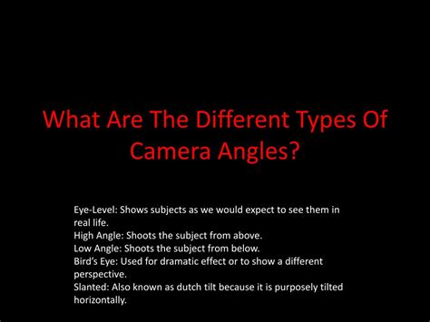 Image result for Camera Angle Types