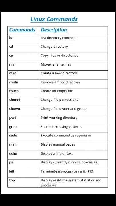 Afbeeldingsresultaten voor Linux Commands Essential