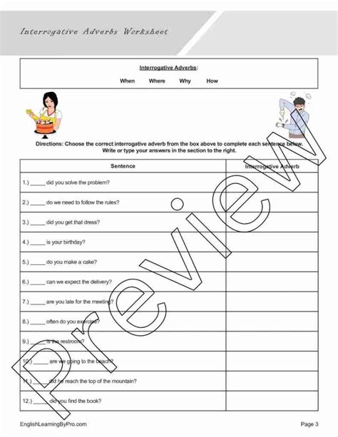 Image result for Interrogative Adjectives Worksheet