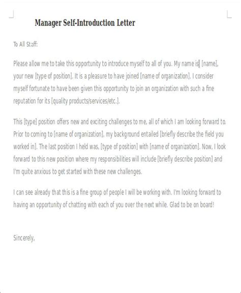 Résultat d’images pour Manager Introduction Letter