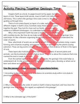 Geologic Time WebQuest Answer Key に対する画像結果