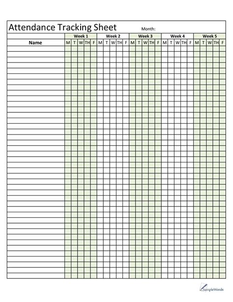 Image result for Attendance Tracking Sheet for Students