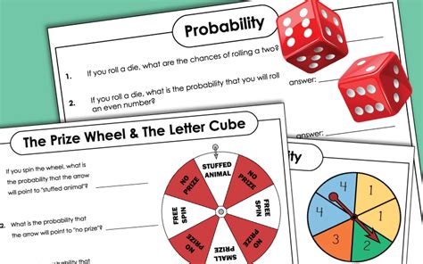 Image result for Probability Dice Math-Aids Worksheet with Answer Key
