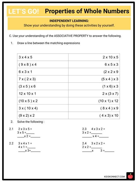 Afbeeldingsresultaten voor Class 6 Whole Numbers Properties Worksheet