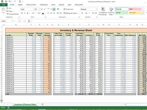 Image result for Shop Inventory Excel Template