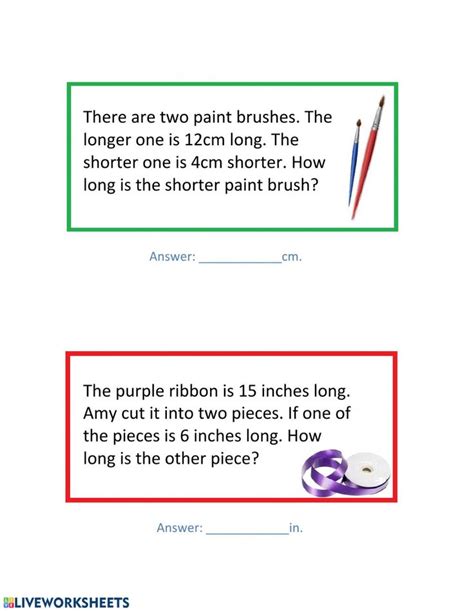 Image result for Length Worksheet for Grade 3 Word Problems
