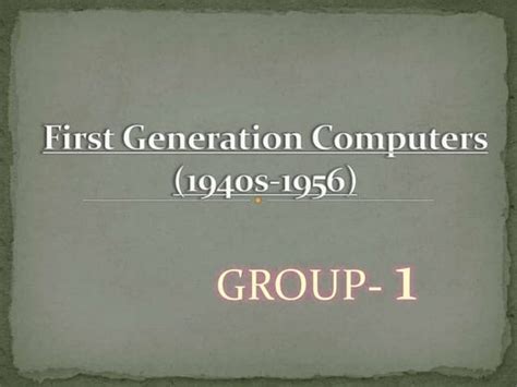 Image result for First Generation Computer Definition