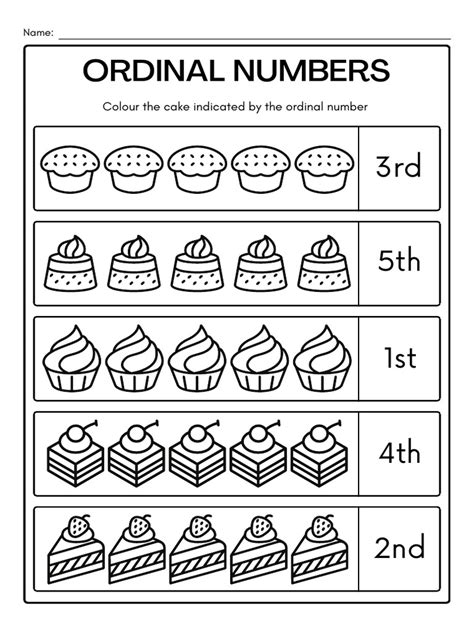 Image result for Ordinal Numbers Worksheet for Class 1