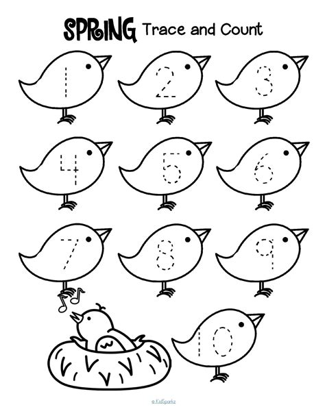 Toradh íomhá ar Spring Line Tracing Worksheets