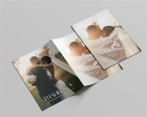 4 Pages Wedding Magazine Template, Folded Wedding Program Template ...