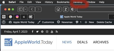 Image result for Develop Tab Menu Macos