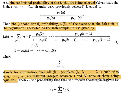 Image result for Sampling without Replacement Formula