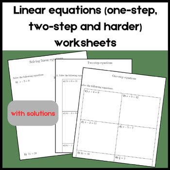 Image result for Mixture of One Step and Two Step Linear Equations Worksheet