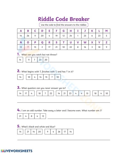 Toradh íomhá ar 3rd Grade Worksheet Code Breaker