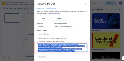 Image result for Embed Code.google Slides
