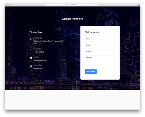 Image result for Contact Form HTML Template Practice