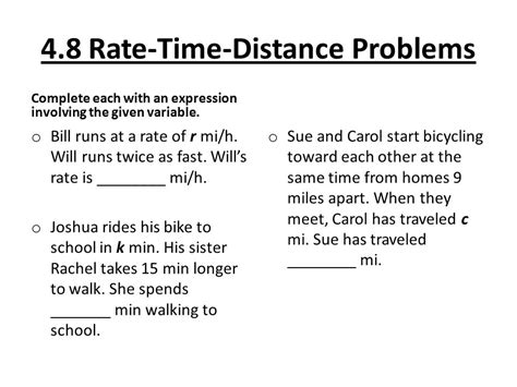 Toradh íomhá ar Distance Rate Time Word Problems 7th Grade