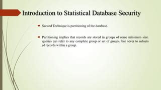 Statistical Database Security PPT に対する画像結果