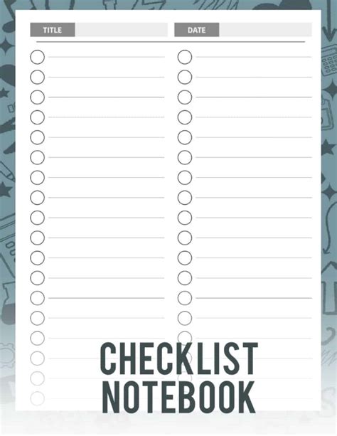 Image result for Printable Notebook Paper Checklist