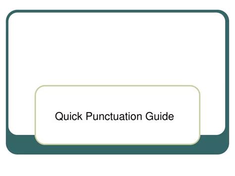 Punctuation Quick Guide に対する画像結果