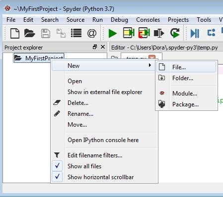 Image result for Python Spyder Menu