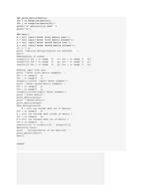 Image result for Matrix Multiplication Python Code Flowchart