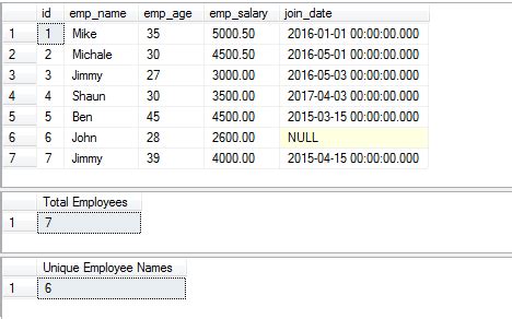Image result for Select Distinct Count
