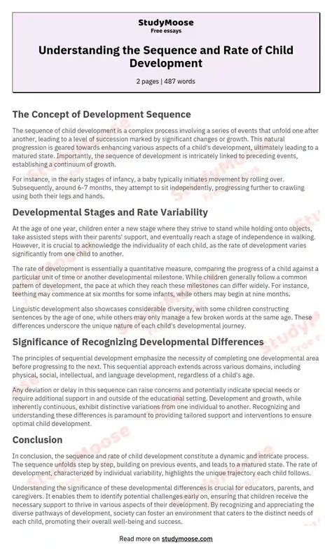 Image result for Sequence of Development Examples